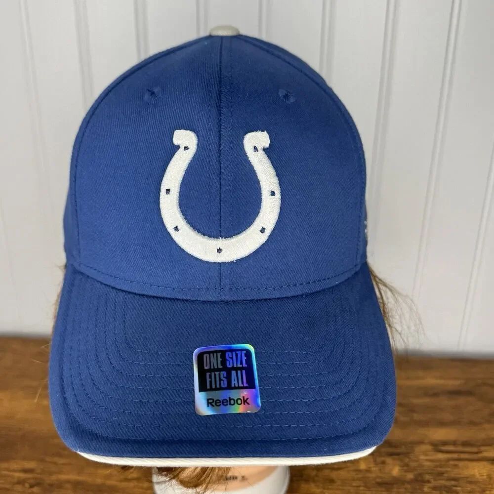 Indianapolis Colts Hat Adjustable Reebok Blue White NFL Football Wool Blend Men